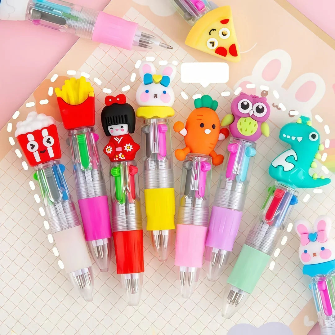 Random 10-30Pcs Mini Multicolor Pens in One 4-in-1 Cute Pens