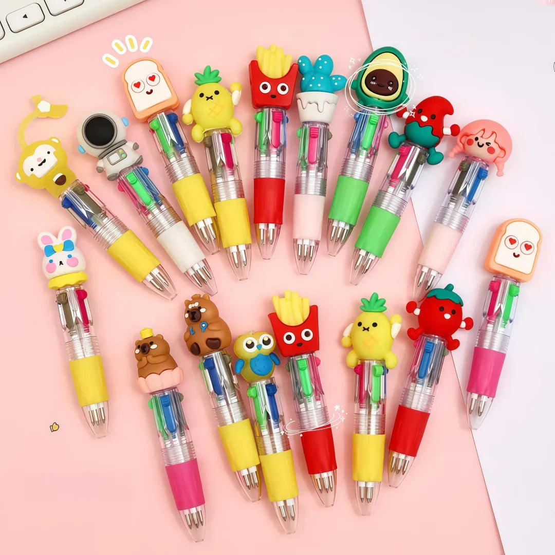 Random 10-30Pcs Mini Multicolor Pens in One 4-in-1 Cute Pens