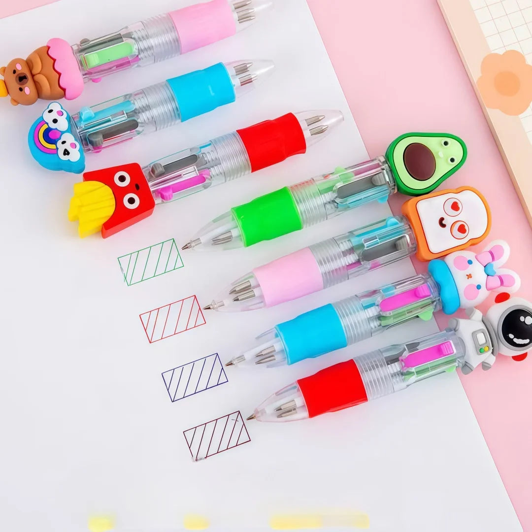 Random 10-30Pcs Mini Multicolor Pens in One 4-in-1 Cute Pens