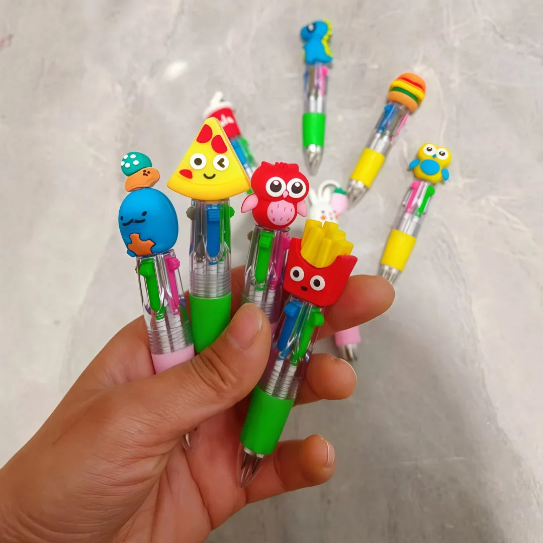 Random 10-30Pcs Mini Multicolor Pens in One 4-in-1 Cute Pens