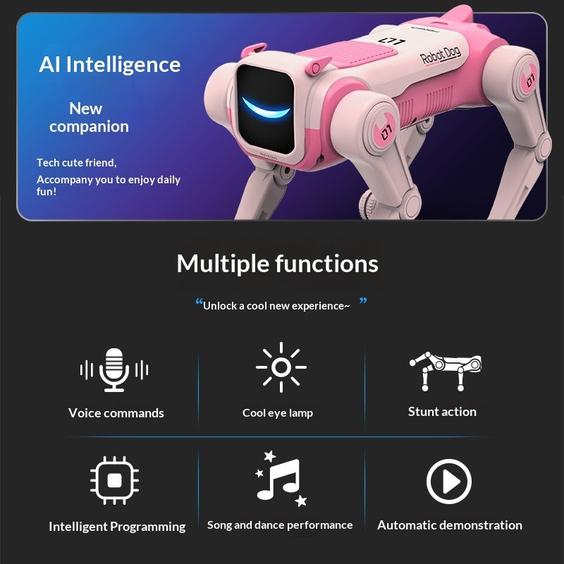 Smart AI Bluetooth Multilingual Conversation Remote-Controlled Robotic Dog Toy